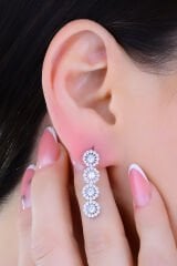 925 Ayar Gümüş Tek Taş Salkım Pırlanta Montör Su Yolu Set