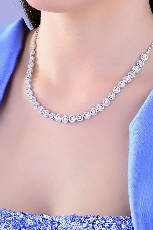 925 Ayar Gümüş Tek Taş Pırlanta Montür Su Yolu Set