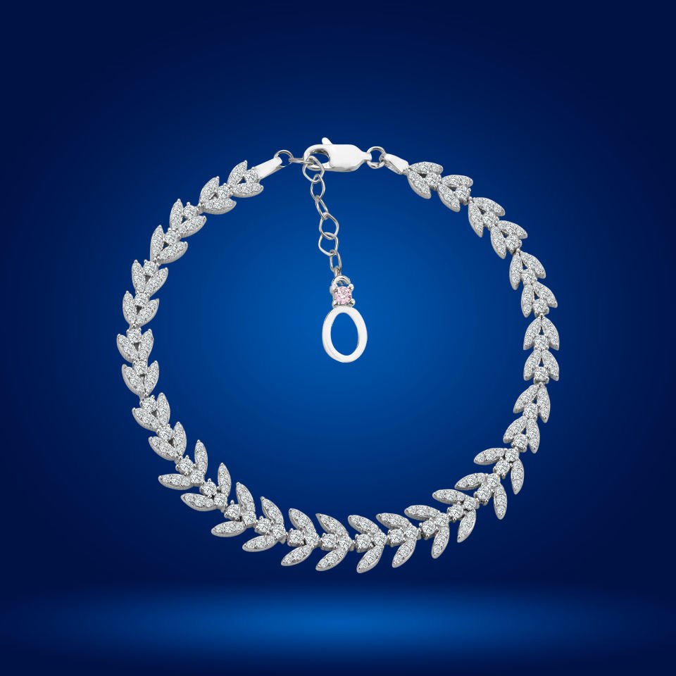 925 Ayar Gümüş Buğday Model Zincir Harfli Su Yolu Bileklik O