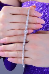 BARIŞ TAKI Kadın 925 Ayar Gümüş 3 Sıra Baget Su Yolu Set