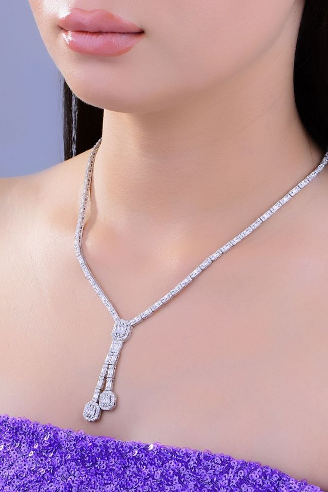 BARIŞ TAKI Kadın 925 Ayar Gümüş Baget Sıralı Su Yolu Set