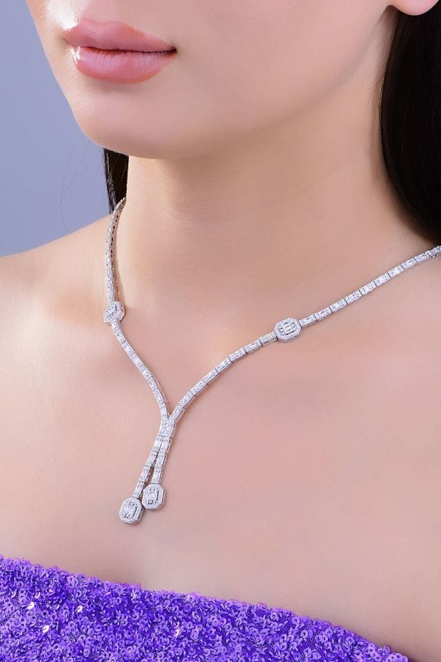 BARIŞ TAKI Kadın 925 Ayar Gümüş Baget Sıralı Su Yolu Set