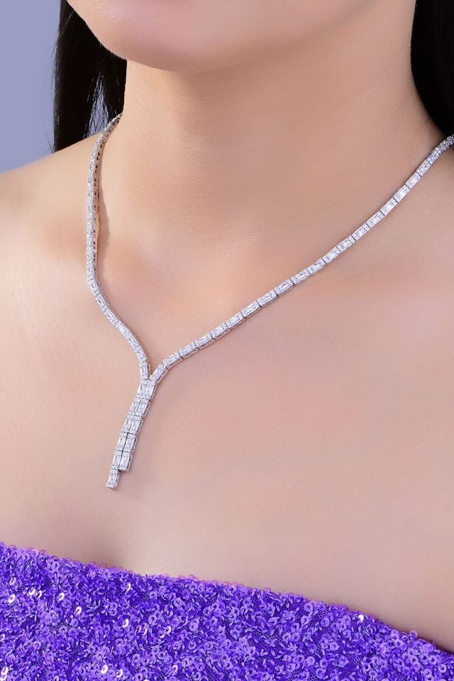 BARIŞ TAKI Kadın 925 Ayar Gümüş Tam Tur Baget Sıralı Su Yolu Set