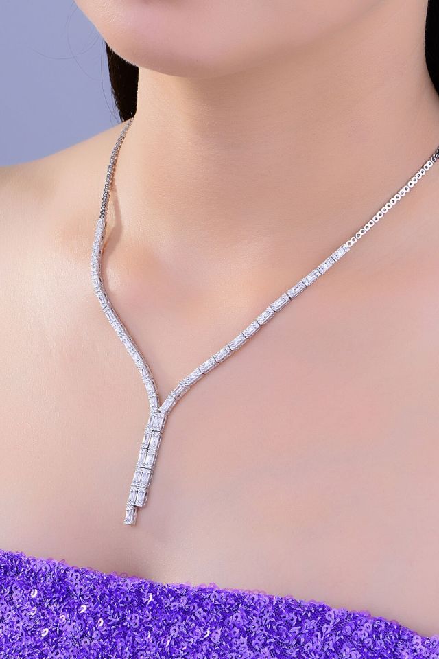 BARIŞ TAKI Kadın 925 Ayar Gümüş Baget Sıralı Su Yolu Set