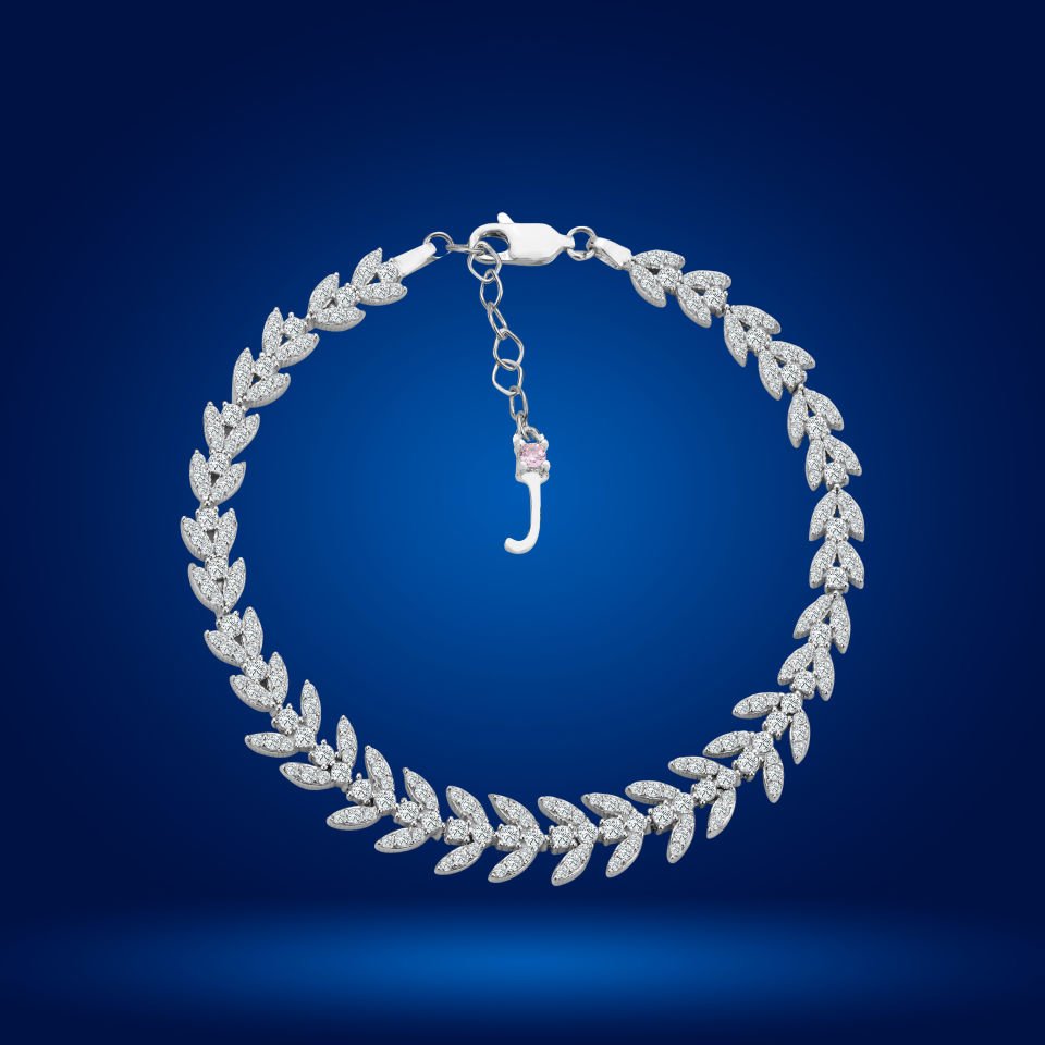 925 Ayar Gümüş Buğday Model Zincir Harfli Su Yolu Bileklik J