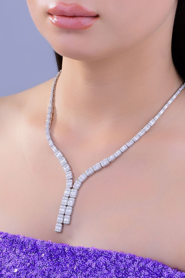 BARIŞ TAKI Kadın 925 Ayar Gümüş Tam Tur Baget Sıralı Su Yolu Set