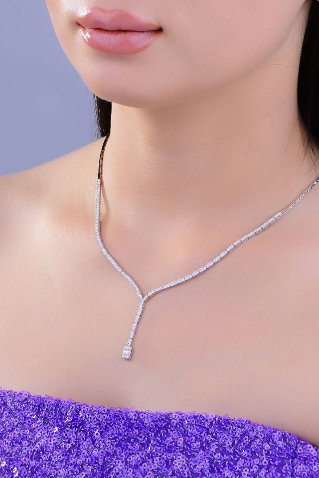 BARIŞ TAKI Kadın 925 Ayar Gümüş Üç Taş Baget Sıralı Su Yolu Set