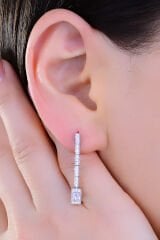 BARIŞ TAKI Kadın 925 Ayar Gümüş Üç Taş Baget Sıralı Su Yolu Set