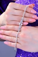 BARIŞ TAKI 925 Ayar Gümüş Tam Tur Mekik V Model Su Yolu Bayan Düğün Seti