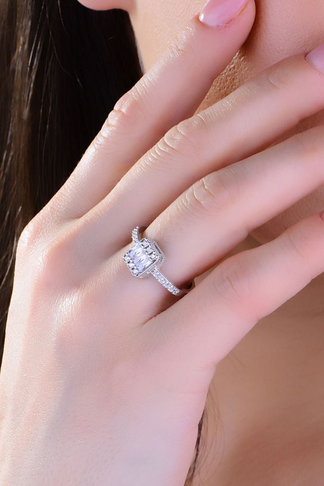 BARIŞ TAKI 925 Ayar Gümüş Tam Tur Baget Su Yolu Bayan Düğün Seti