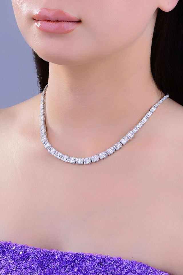 BARIŞ TAKI 925 Ayar Gümüş Tam Tur Baget Su Yolu Bayan Düğün Seti