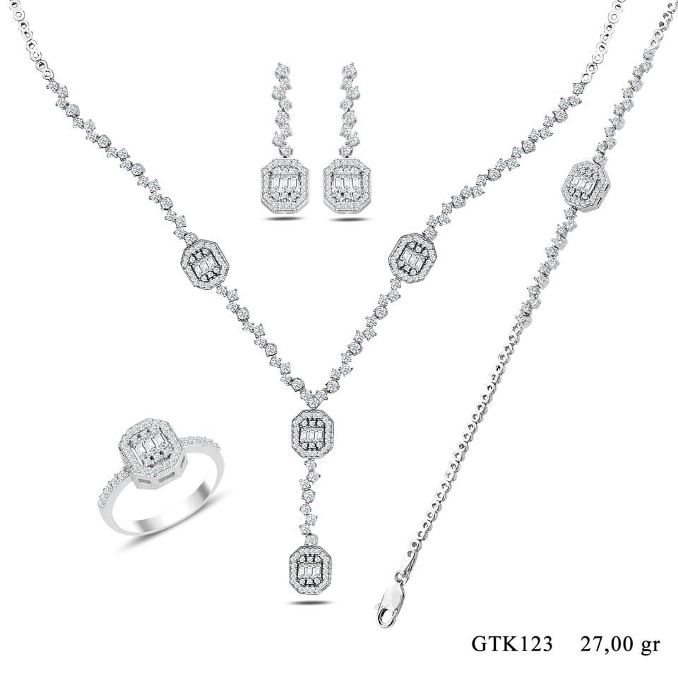 BARIŞ TAKI 925 Ayar Gümüş Baget Su Yolu Set