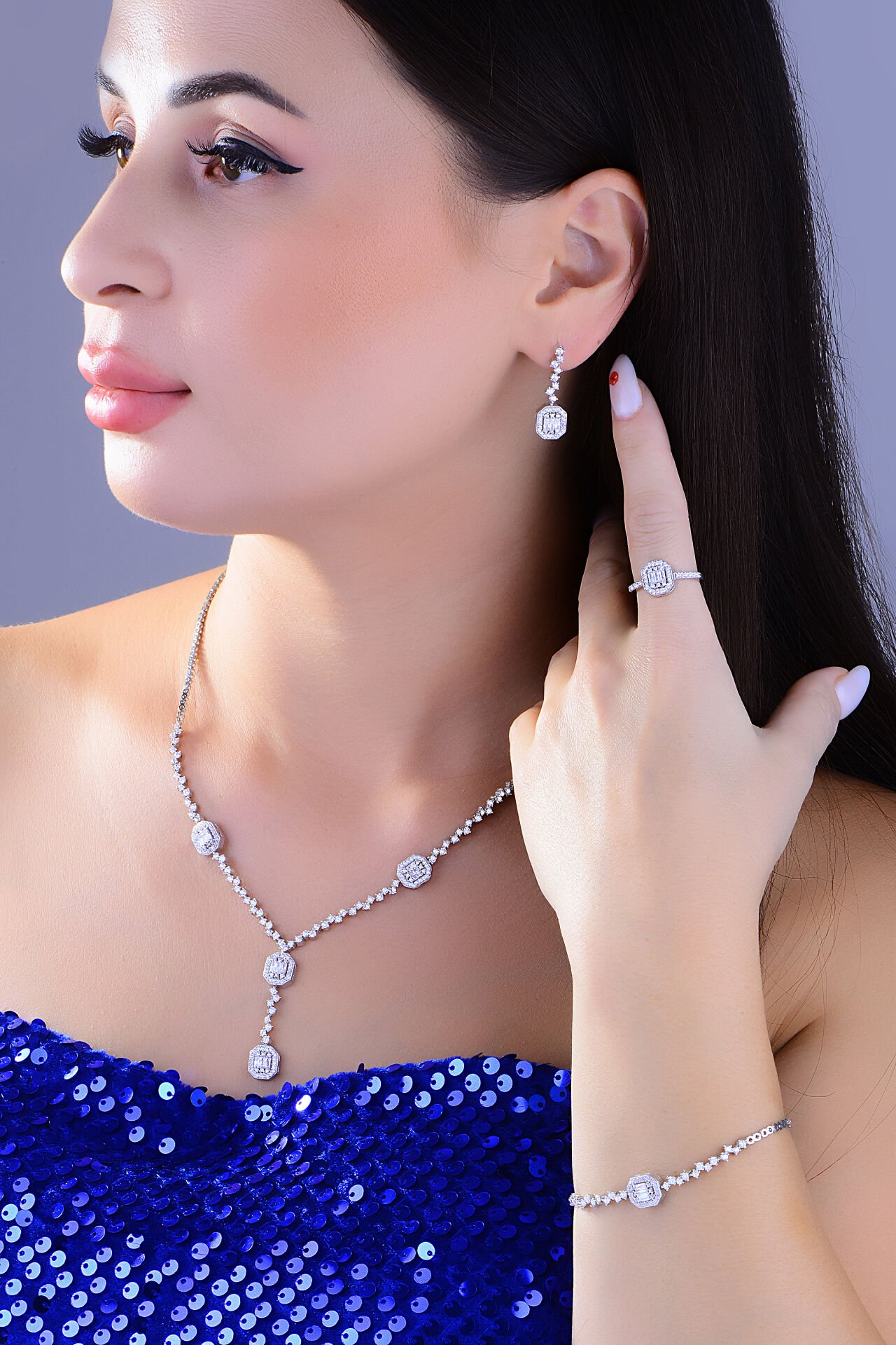 BARIŞ TAKI 925 Ayar Gümüş Baget Su Yolu Set