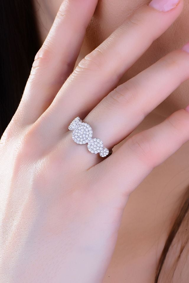 925 Ayar Gümüş Kalp Pırlanta Montür Su Yolu Set