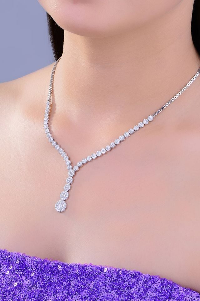 925 Ayar Gümüş Kalp Pırlanta Montür Su Yolu Set