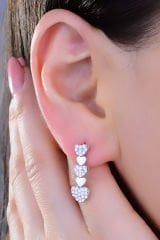 BARIŞ TAKI Kadın 925 Ayar Gümüş  Salkım Pırlanta Montür Su Yolu Set