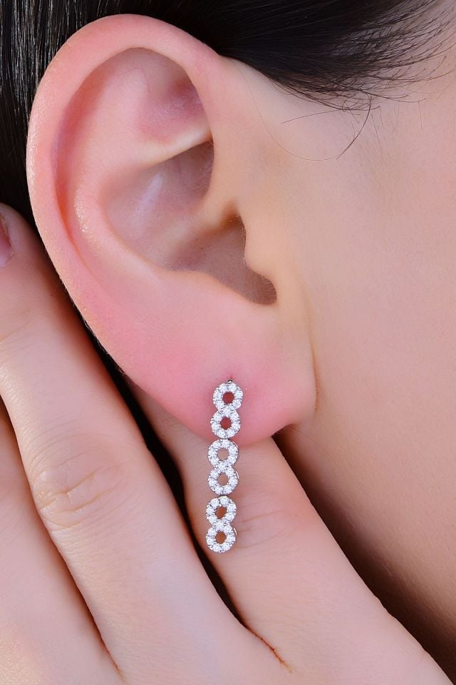 925 Ayar Gümüş Kalp Pırlanta Montür Su Yolu Set