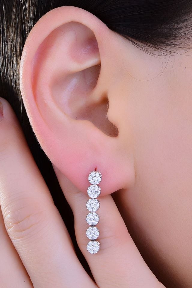 925 Ayar Gümüş Kalp Pırlanta Montür Su Yolu Set