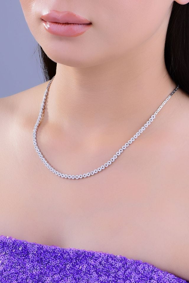 925 Ayar Gümüş Kalp Pırlanta Montür Su Yolu Set