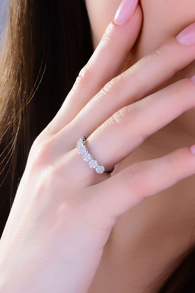 925 Ayar Gümüş Kalp Pırlanta Montür Su Yolu Set