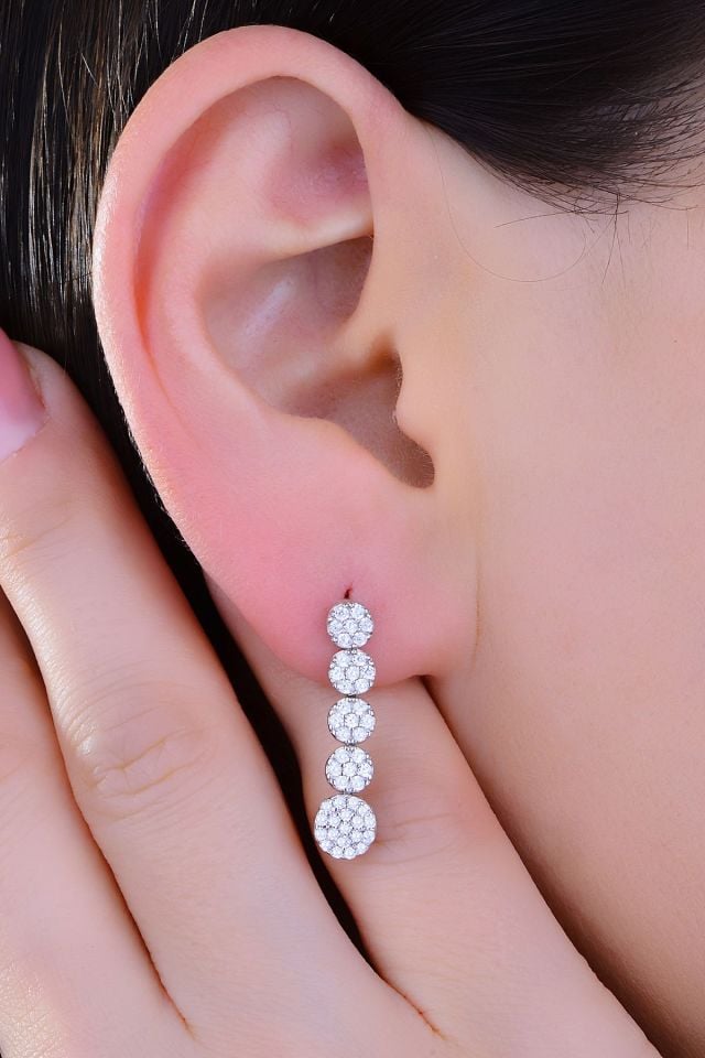 925 Ayar Gümüş Kalp Pırlanta Montür Su Yolu Set