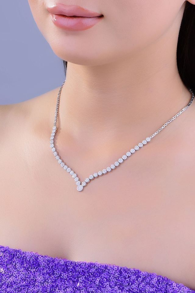 925 Ayar Gümüş Kalp Pırlanta Montür Su Yolu Set