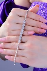 925 Ayar Gümüş Pırlanta Montür Su Yolu Set