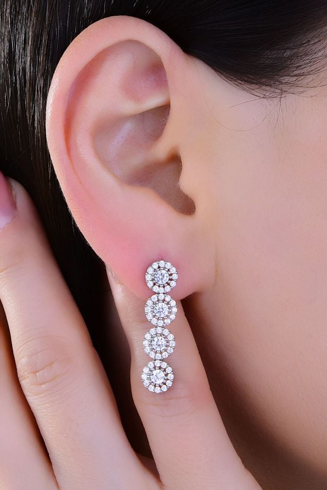 925 Ayar Gümüş Pırlanta Montür Su Yolu Set