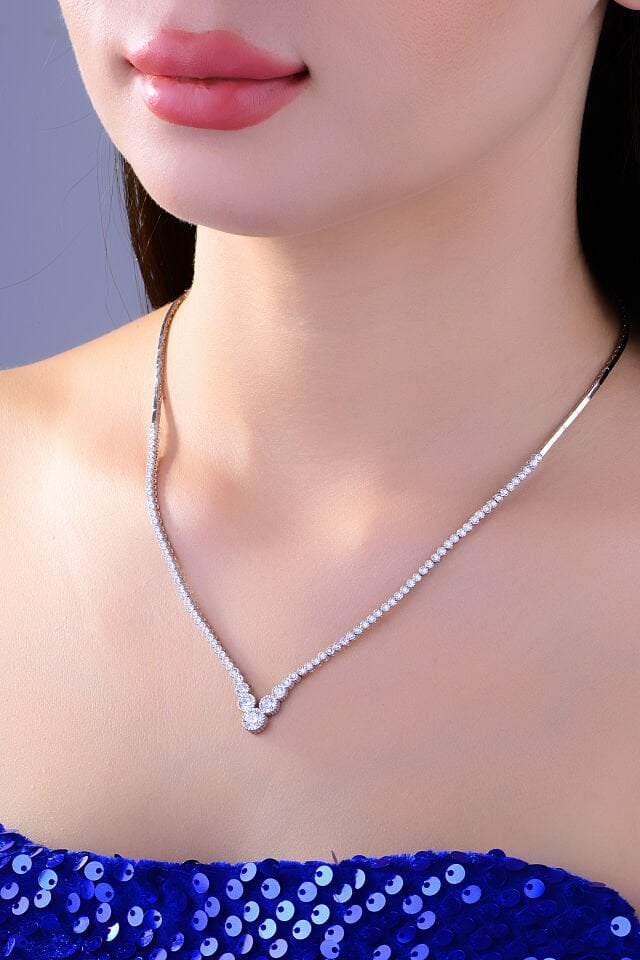 BARIŞ TAKI 925 Ayar Gümüş V Model Su Yolu Set