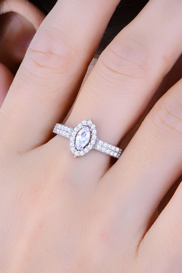 BARIŞ TAKI 925 Ayar Gümüş Pırlanta Taşlı Su Yolu Set