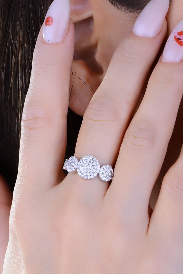 BARIŞ TAKI 925 Ayar Gümüş  Pırlanta Montör Su Yolu Set