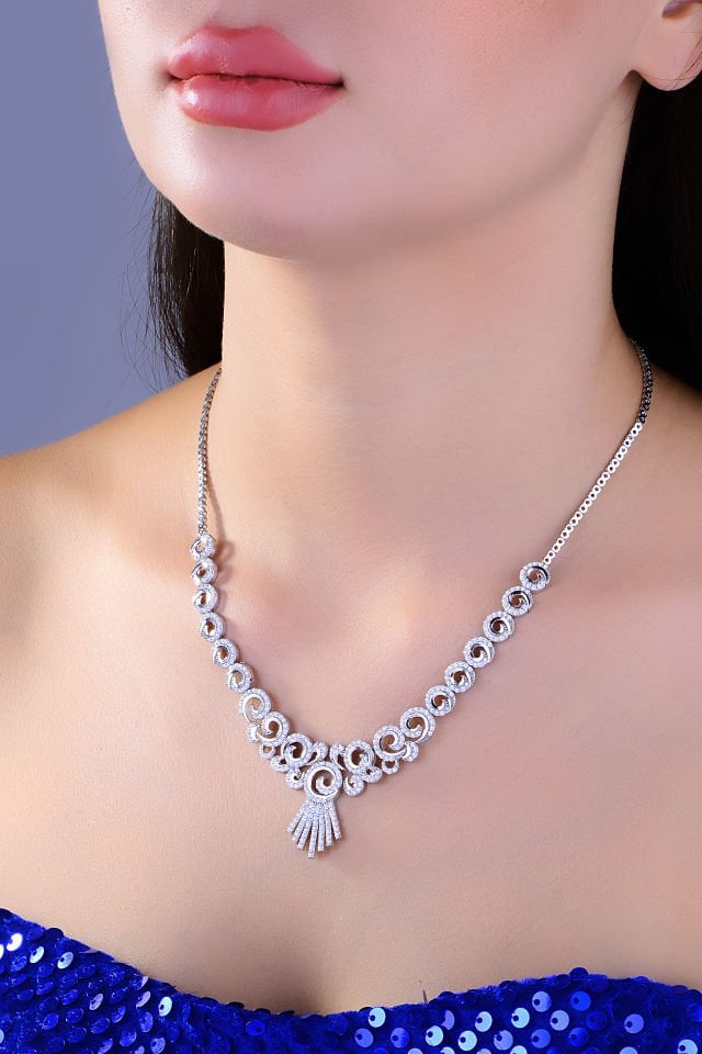 BARIŞ TAKI 925 Ayar Gümüş Taç Model Pırlanta Montör Su Yolu Set