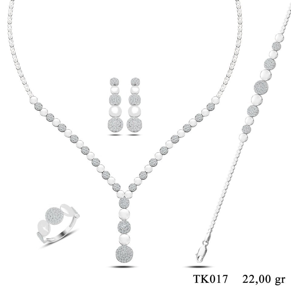 BARIŞ TAKI 925 Ayar Gümüş  Pırlanta Montör Su Yolu Set