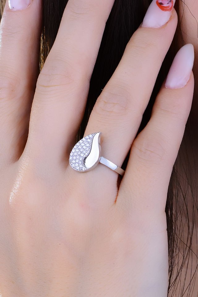 BARIŞ TAKI 925 Ayar Gümüş Damla Salkım Pırlanta Montör Su Yolu Set