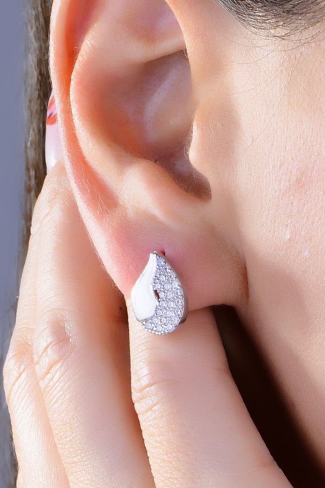 BARIŞ TAKI 925 Ayar Gümüş Damla Salkım Pırlanta Montör Su Yolu Set