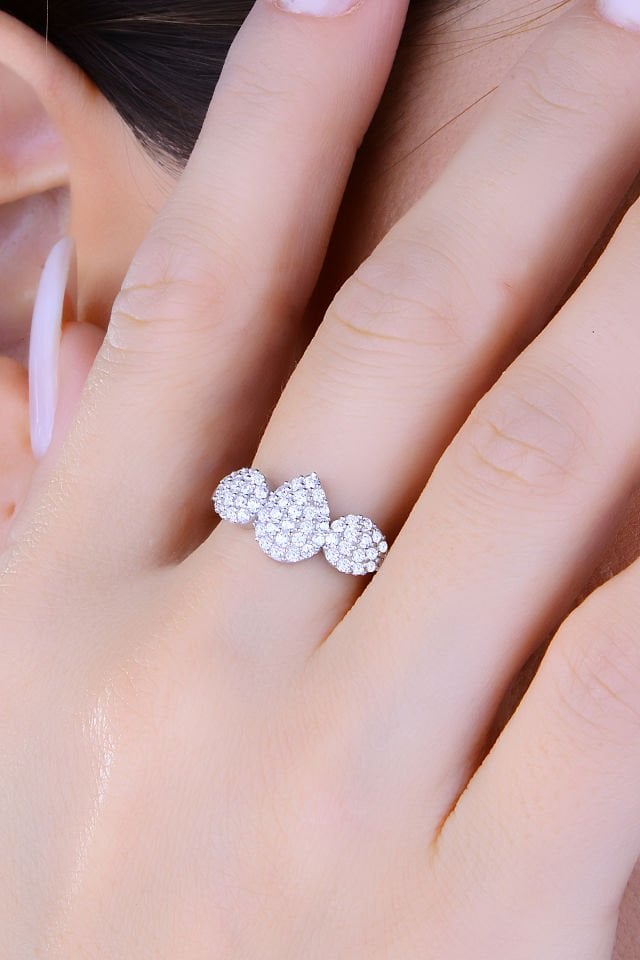 BARIŞ TAKI 925 Ayar Gümüş Pırlanta Montör Salkım Su Yolu Set