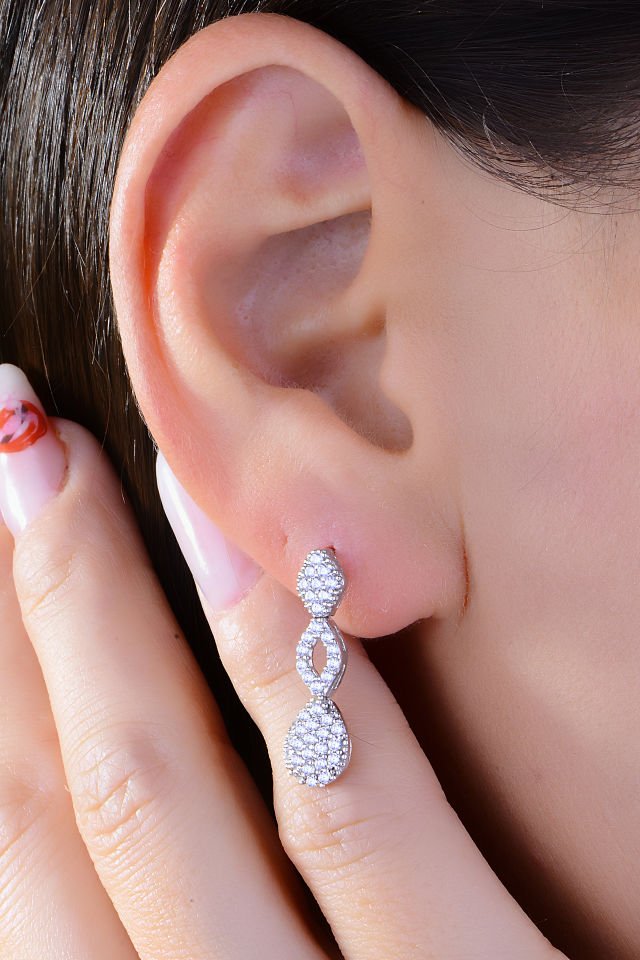 BARIŞ TAKI 925 Ayar Gümüş Pırlanta Montör Salkım Su Yolu Set