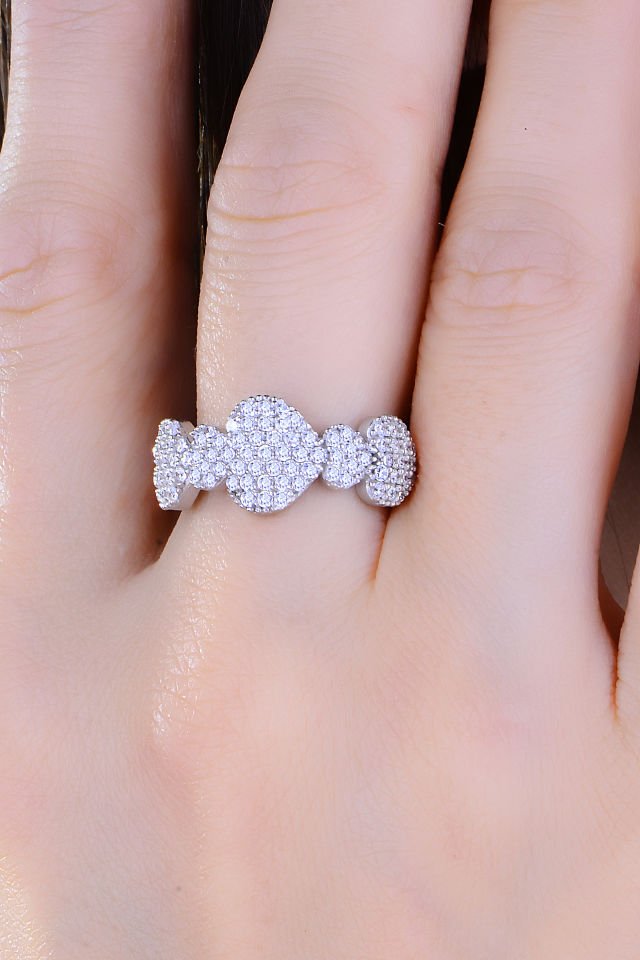 925 Ayar Gümüş Kalp Salkım Pırlanta Montör Su Yolu Set