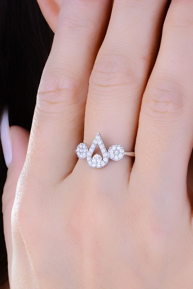 925 Ayar Gümüş Damla Salkım Pırlanta Montör Su Yolu Set