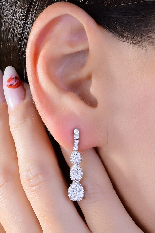 BARIŞ TAKI 925 Ayar Gümüş Pırlanta Salkım Montör Su Yolu Set