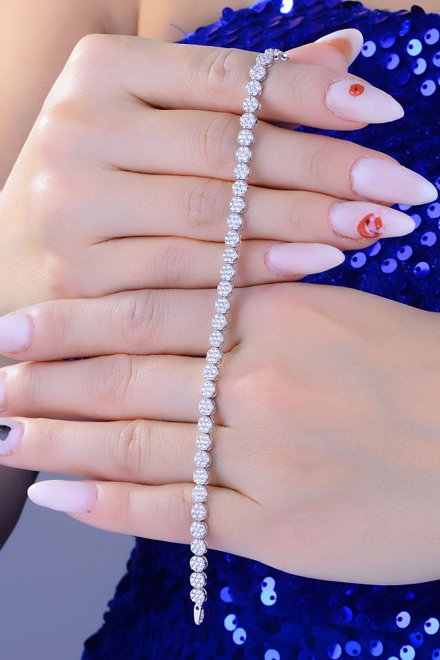 BARIŞ TAKI 925 Ayar Gümüş  Salkım Pırlanta Montör Su Yolu Set