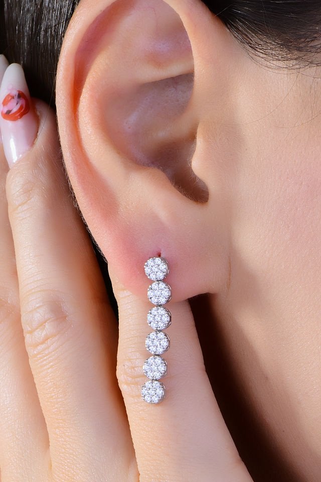 BARIŞ TAKI 925 Ayar Gümüş  Salkım Pırlanta Montör Su Yolu Set