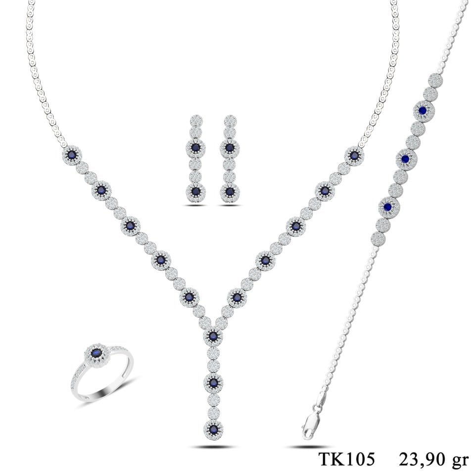 BARIŞ TAKI 925 Ayar Gümüş Pırlanta Montör Su Yolu Set