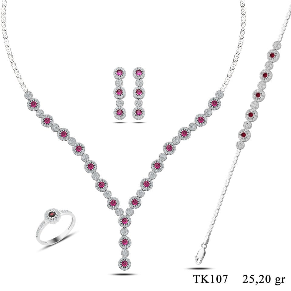 BARIŞ TAKI 925 Ayar Gümüş Pırlanta Montör Su Yolu Set