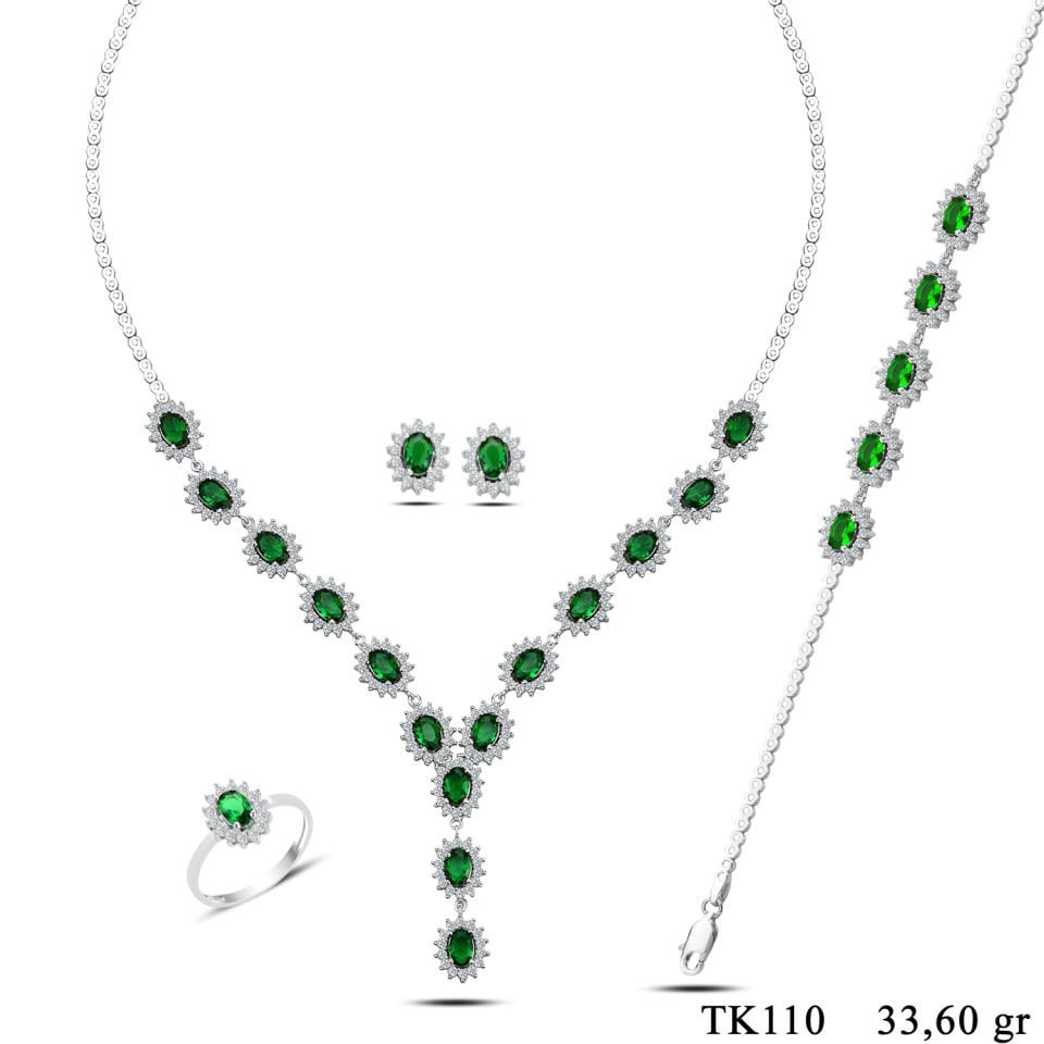 BARIŞ TAKI 925 Ayar Gümüş  Pırlanta Montör Su Yolu Set