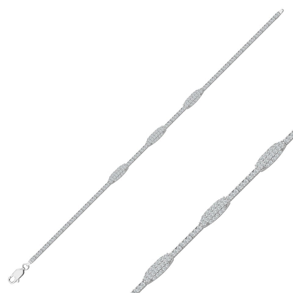 925 Ayar Gümüş Kurşun Model Zincir Harfli Su Yolu Bileklik