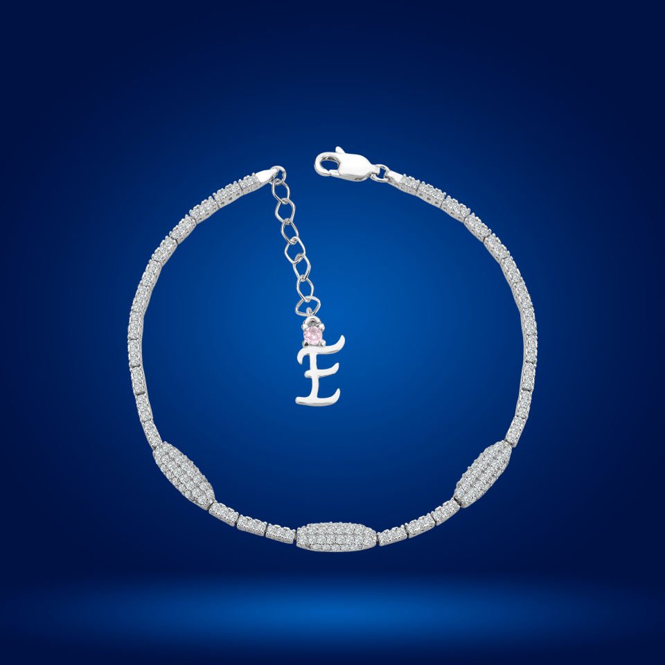 925 Ayar Gümüş Kurşun Model Zincir Harfli Su Yolu Bileklik E