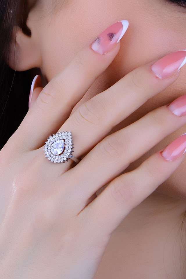 BARIŞ TAKI 925 Ayar Gümüş 3 Sıra V Hürrem Model Su Yolu Set