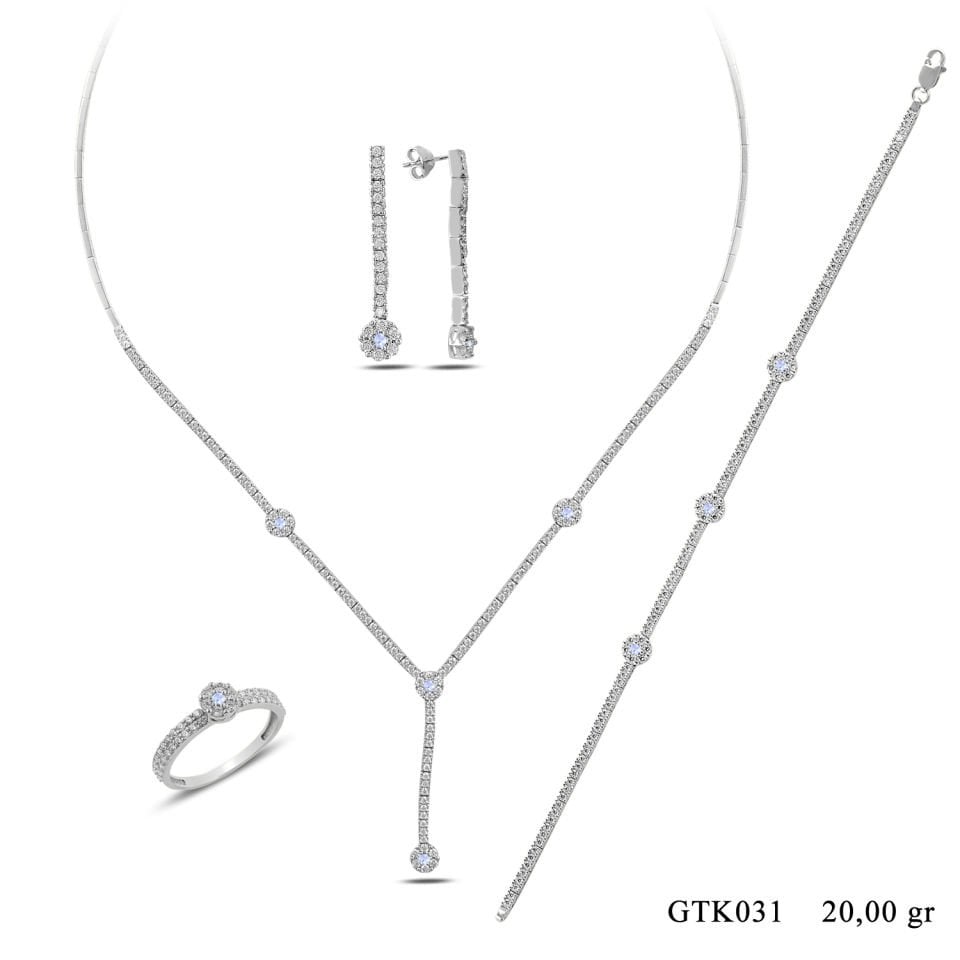 BARIŞ TAKI 925 Ayar Gümüş Salkım Su Yolu Set