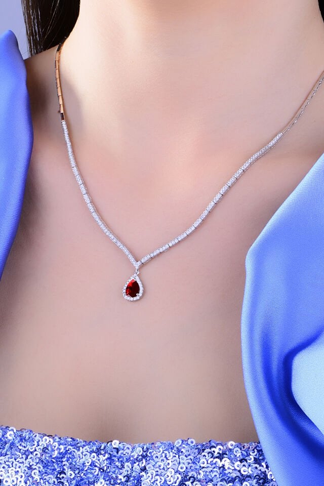 BARIŞ TAKI 925 Ayar Gümüş V Damla Model Su Yolu Set